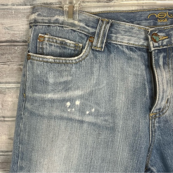 Vintage Y2K New Look Gorgeous Floral Dragonfly Embroidered Blue Jeans Size 14 UK - Picture 9 of 16